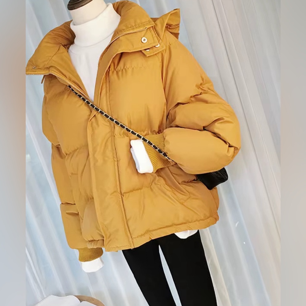 Mustard Yellow Women's Puffer Jacket